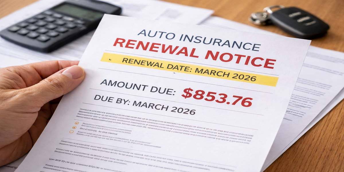 Auto insurance renewal notice and policy updates